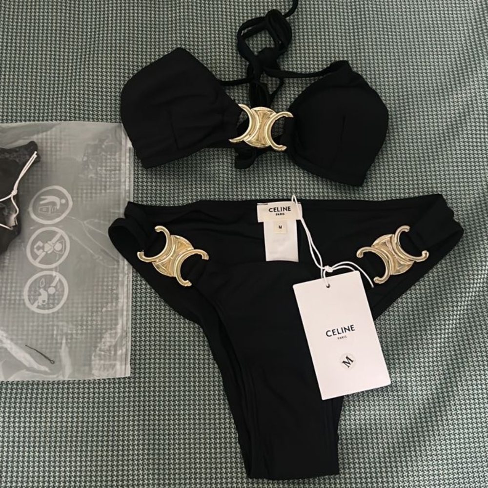 Celina Black Gold-Accent Bikini Set